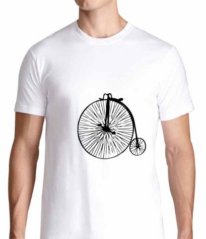 เสื้อคอวีลาย Old fashioned bicycle